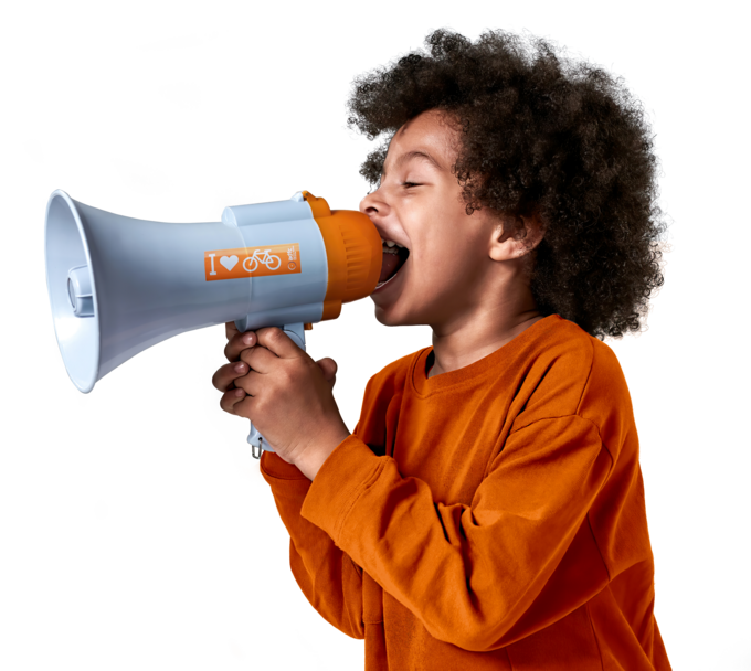 Kind Megaphon Kind mit Megaphon